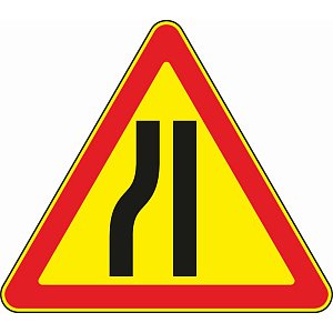 Сужение дороги слева (временный)