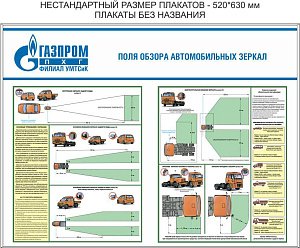 Стенд Поля обзора автомобильных зеркал - 2 плаката, Логотип (1200х900; Пластик ПВХ 4 мм; Алюминиевый профиль)